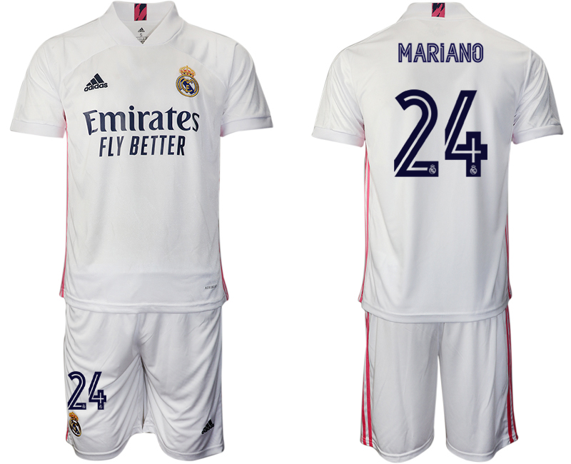 Men 2020-2021 club Real Madrid home #24 white Soccer Jerseys->real madrid jersey->Soccer Club Jersey